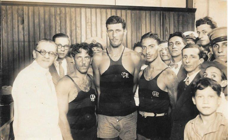 Angelu, Engole Garfo e Boca Larga na chegada ao Flamengo após a travessia Rio-Santos