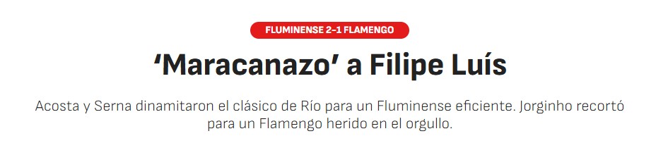 Jornal espanhol fala em Maranazo e critica rendimento do Flamengo em clássico