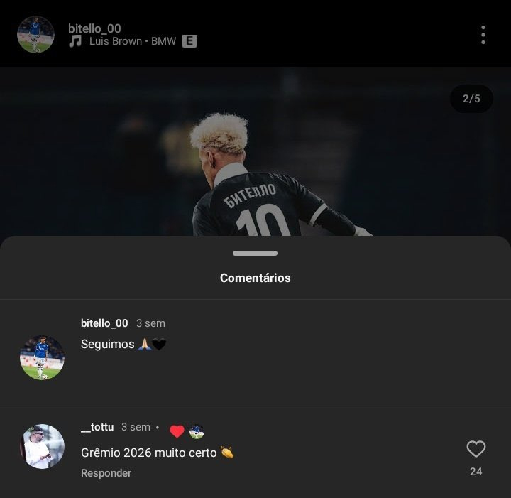 Print de torcedores do Grêmio pedindo a volta de Bitello